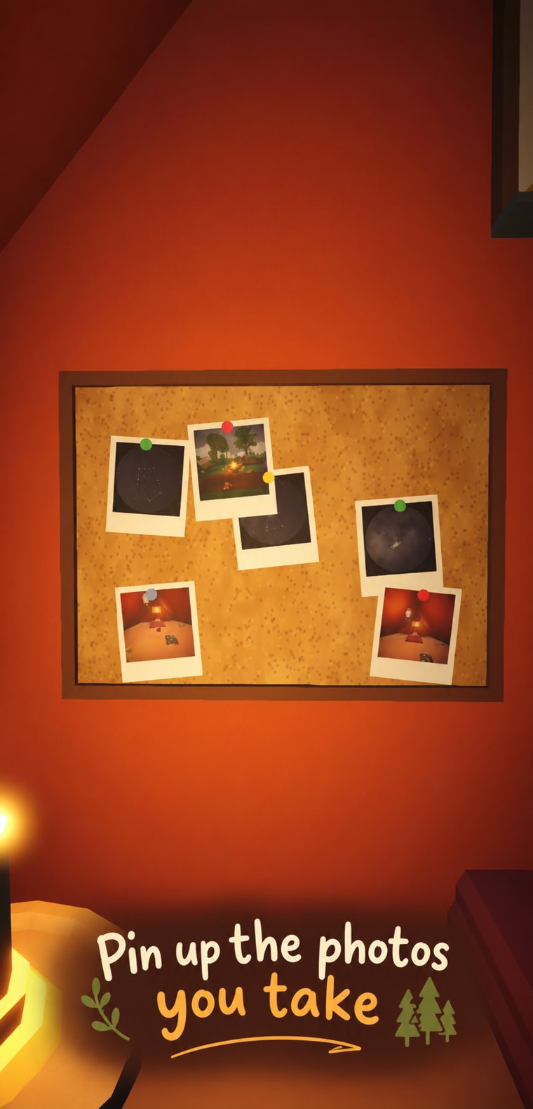 Cozy Tent: Pin up the photos you take