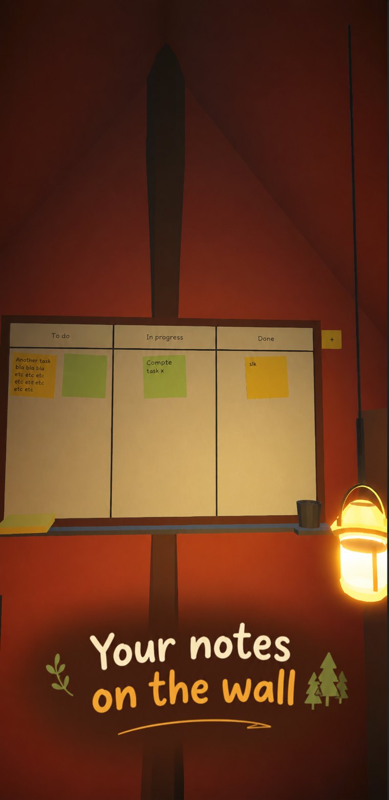 Cozy Tent: Your notes on the wall